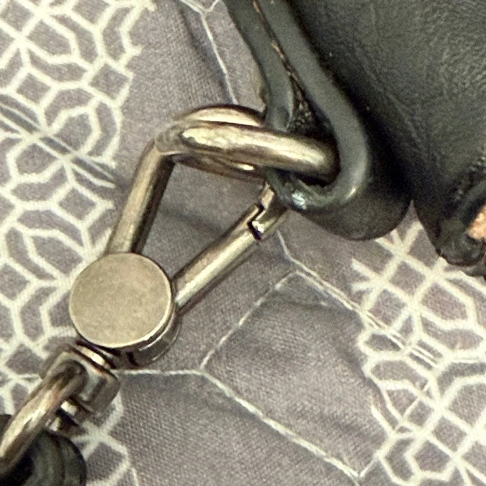 The Sak Black Oleta Leather Embossed Adjustable Crossbody Bag EUC